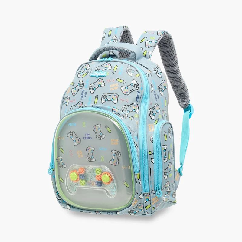 سكيلار Backpack-Gaming Print With Remote Water Game--2 Cmprt- (Polyester) Gray \ 20.5X9.5X9.5